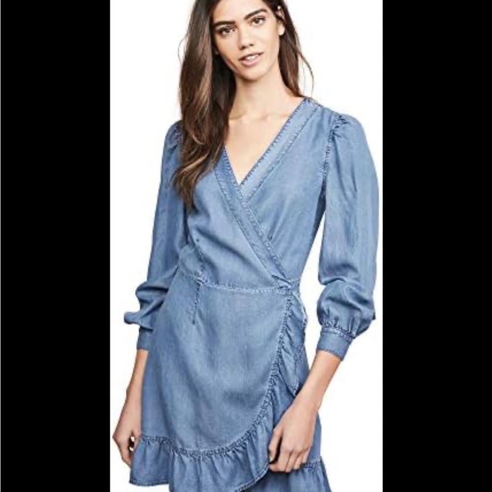 Paige Kendry denim wrap dress